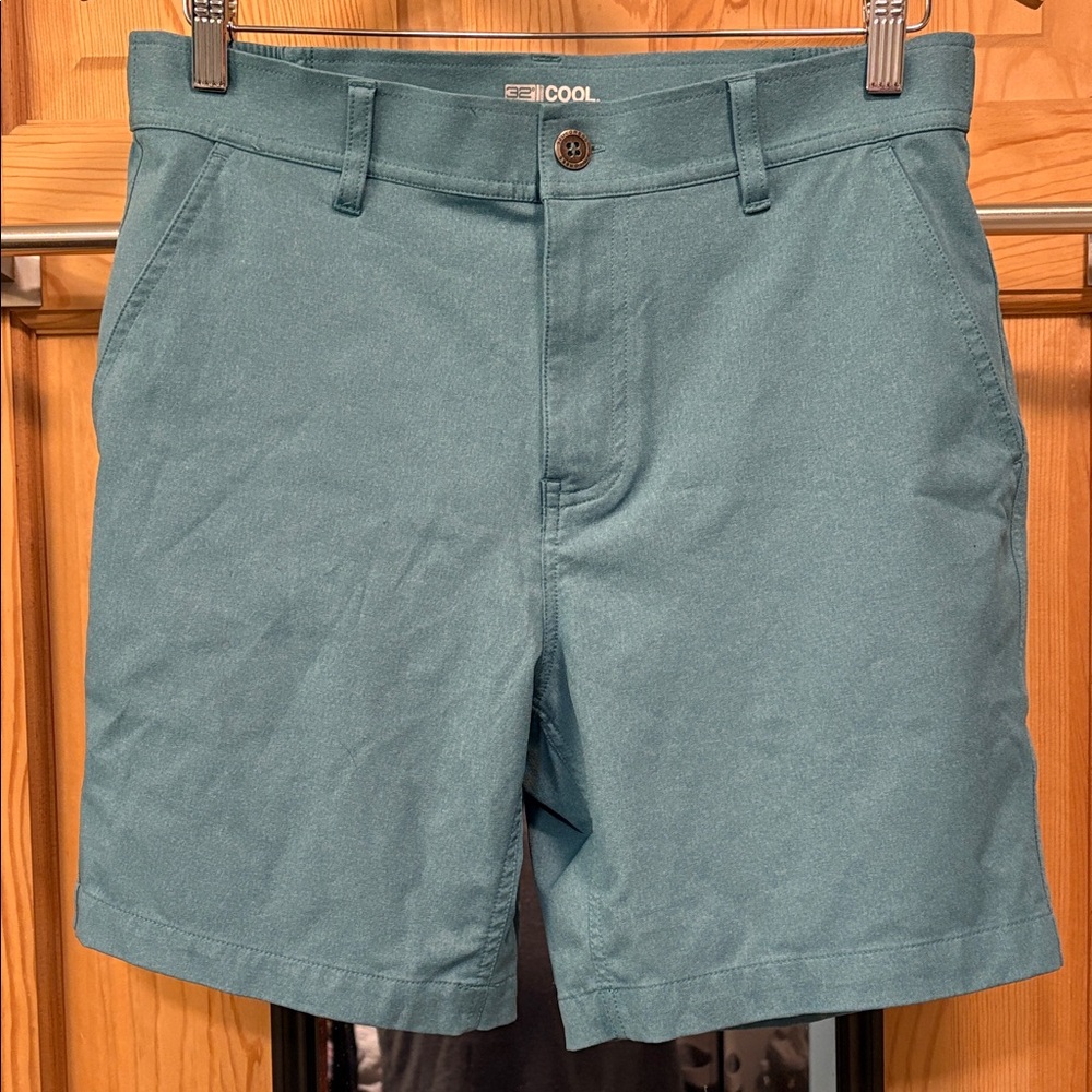 Men's Teal Flat Front Shorts Pockets lightweight Sz M